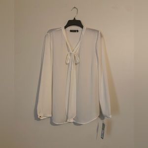 NWT! APT 9 LADIES LONG SLEEVE TIE FRONT BLOUSE ~ SZ L